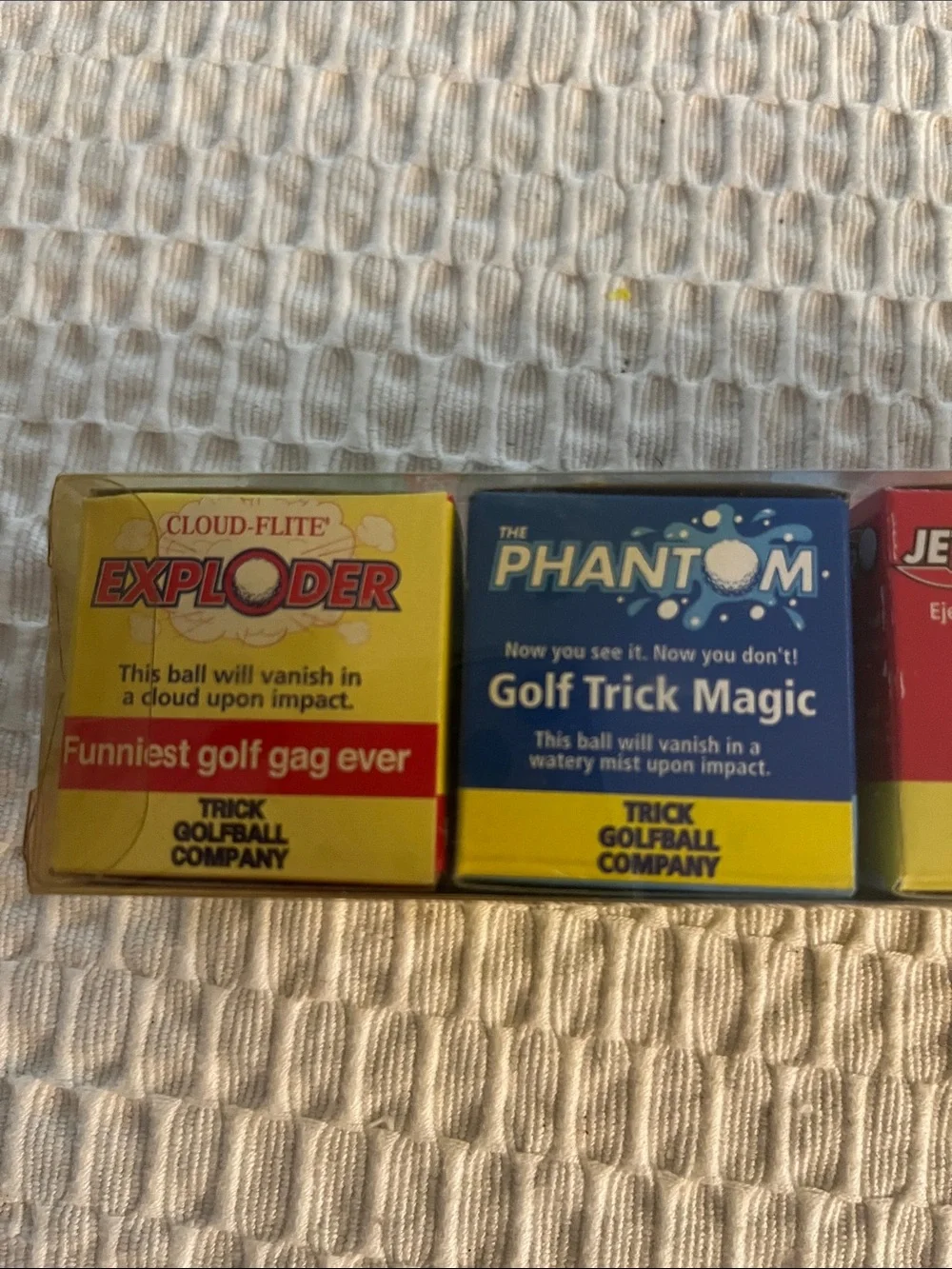 Pottery Barn Novelty Golf Trick Ball Gag Set – Red, Blue, Green, Yellow